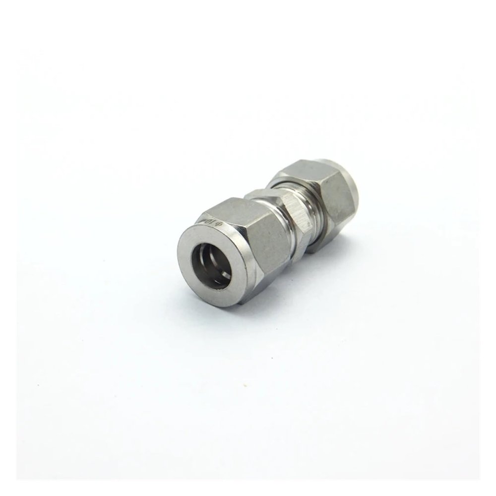 BKGWCSOR 304 Stainless Steel Equal Double-Ferrule Tube Fitting Union Connector for Water, Oil, and Air, 1/8", 1/4", 3/8", 1/2" (12.7 mm)