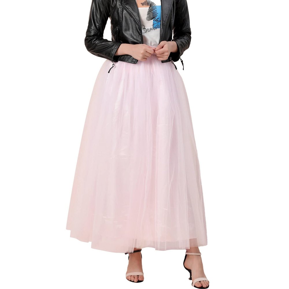 WILLBEST Women's Tulle Skirt, Green/Black, Short Costume Skirt
