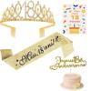 18th Birthday Sash and Tiara, Gold view 1
