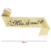 18th Birthday Sash and Tiara, Gold view 2