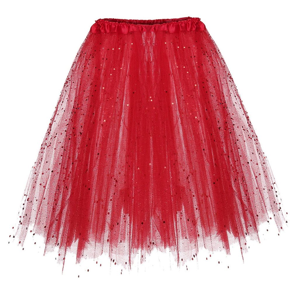 WILLBEST Black Tulle Skirt for Women, Short Halloween Costume