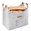 XL Foldable Firewood Basket for Fireplace Logs, 3 mm, 14 kg, Misty Gray view 1