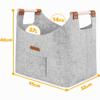 XL Foldable Firewood Basket for Fireplace Logs, 3 mm, 14 kg, Misty Gray view 2