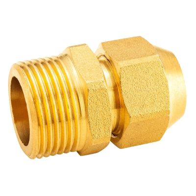 EKFBQBGW H58 Brass BSPP Male × Flare-Fit Metric Tube Pipe Fitting, 1/2", 3/4", 1" × 12/14/16/25 mm, 25 mm Straight Male 3/4"