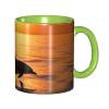 Dolphin and Sunset Coffee Mug, 11.2 oz Ceramic Mug view 1