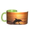 Dolphin and Sunset Coffee Mug, 11.2 oz Ceramic Mug view 4