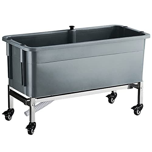 Generic Toilet, Laundry and Utility Sink, Commercial Floor Mop Sink with Casters, Large Freestanding Wash Station