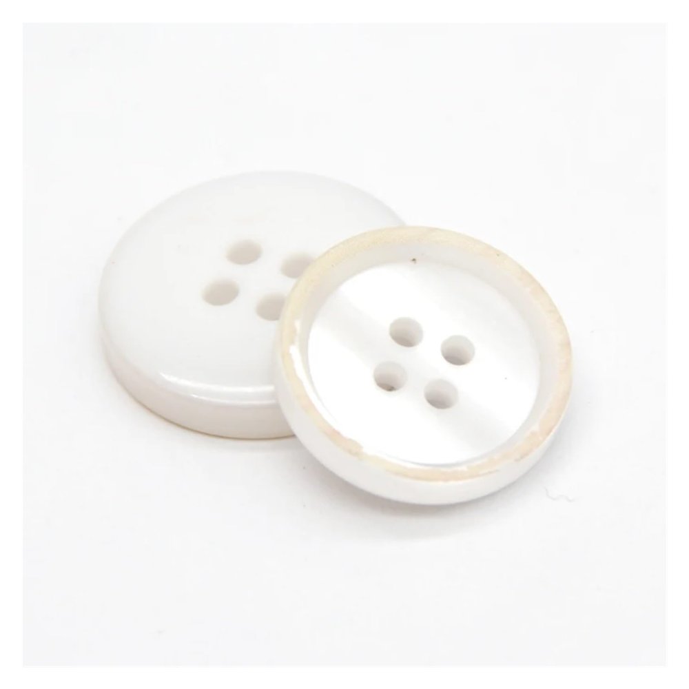 AQXYWQLL 25 mm Fashion Resin Sewing Buttons for Women's Coats, Men's Suits, Cardigans and Sweaters, No. 6 White, 10 pcs