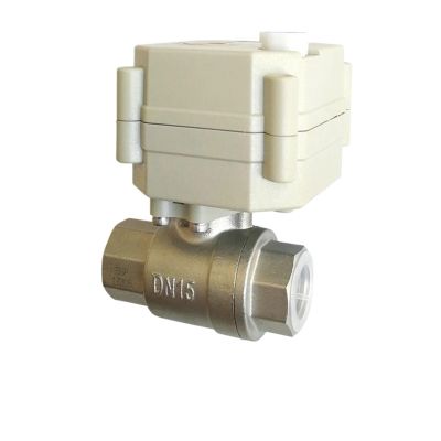 Electric Ball Valve 1/2 in DC5V/12V/24V SS304, 2-Way BSP/NPT, Manual Override, 1 pc