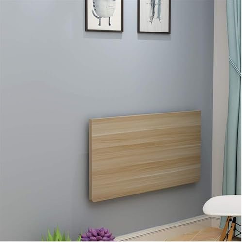 Wall-Mounted Floating Desk, Space-Saving, for Small Spaces (60 x 40 cm), Wood Color