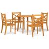 NQJIBUE Home Garden 5-Piece Solid Acacia Wood Garden Dining Set view 2