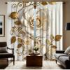 XIANGPEIFBH 2-Piece Glamour Curtains with Gold Roses and Leaves, 140 x 160 cm Each view 2