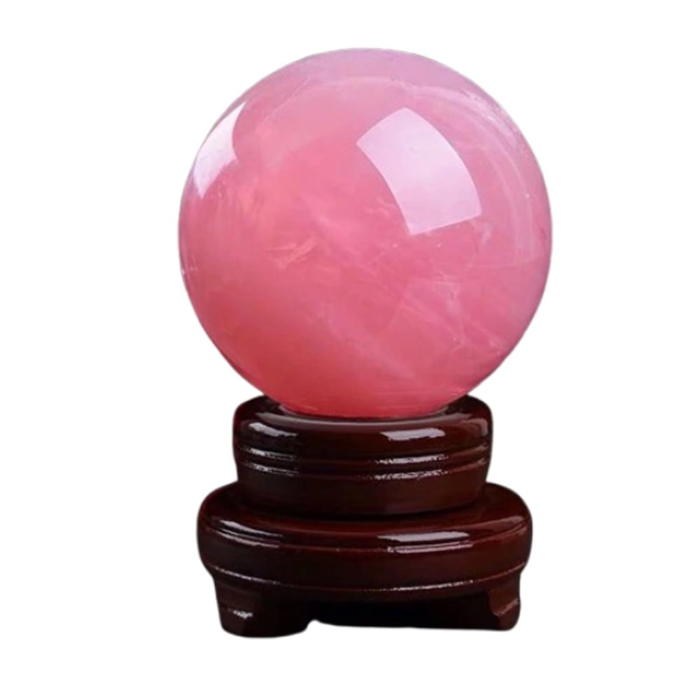 IUYIXWFP 4.33-Inch Natural Crystal Sphere with Wooden Stand