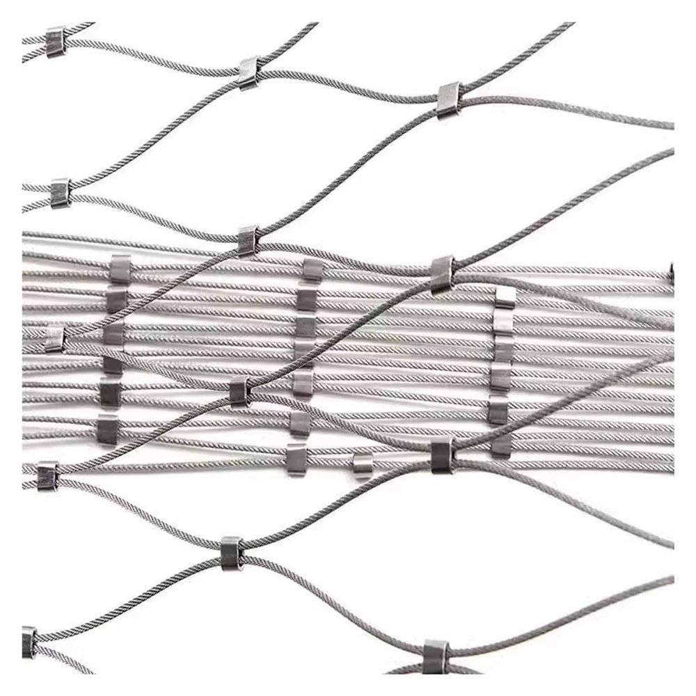DTVEW 304 Stainless Steel Cable Mesh, 10/8/6/5 cm Mesh, Garden, Railing and Stair Safety Net, 8 cm/2 mm, 3 x 6 m
