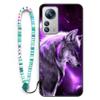 Sinyunron Case Compatible with Xiaomi 12S Pro 5G, Shockproof Scratch-Resistant TPU Phone Case with Wolf Pattern and Colorful Keychain view 1