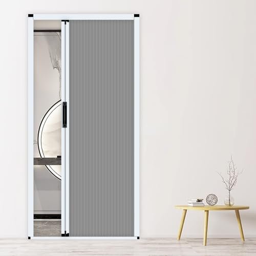 Folding Interior Door with Lock, 24/26/30/32/36 in., Blackout and Thermal Insulation, Blue, W × H 35