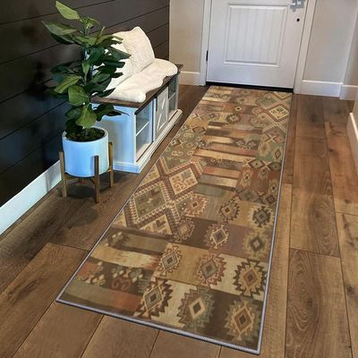 Siunwdiy Extra-Long Brown Moroccan Runner Rug, 50 x 320 cm