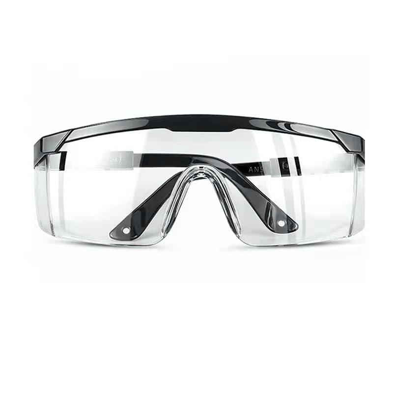 BFhongly 1-Pack Safety Glasses, Clear Anti-Fog Over-Glasses, Industrial-Approved, Wide-View