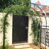 Black Metal Garden Arbor, 260 x 230 cm, Sturdy Wedding Arch for Terrace, Climbing Plants and Party Decor view 3