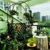 Black Metal Garden Arbor, 260 x 230 cm, Sturdy Wedding Arch for Terrace, Climbing Plants and Party Decor view 4