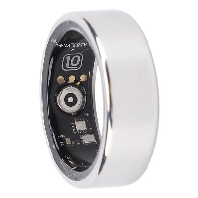 Smart Ring Health Tracker, IP68 Water-Resistant Sleep Tracking Ring, Fitness Tracker for Men and Women, App Compatible, Silver (#10)