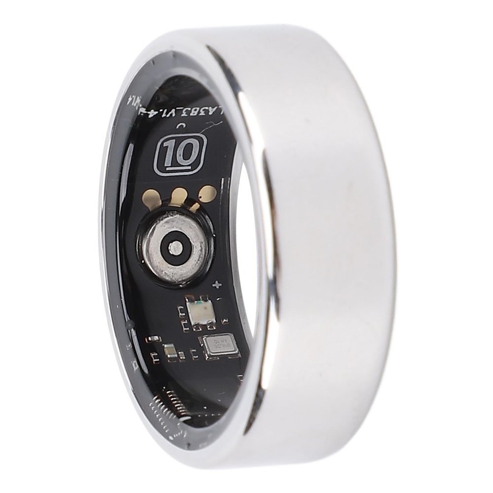 Smart Ring Health Tracker, IP68 Water-Resistant Sleep Tracking Ring, Fitness Tracker for Men and Women, App Compatible, Silver (#10)