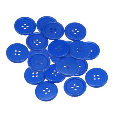 QUARKZMAN 20-Piece 25 mm Deep Blue 4-Hole Resin Sewing Buttons