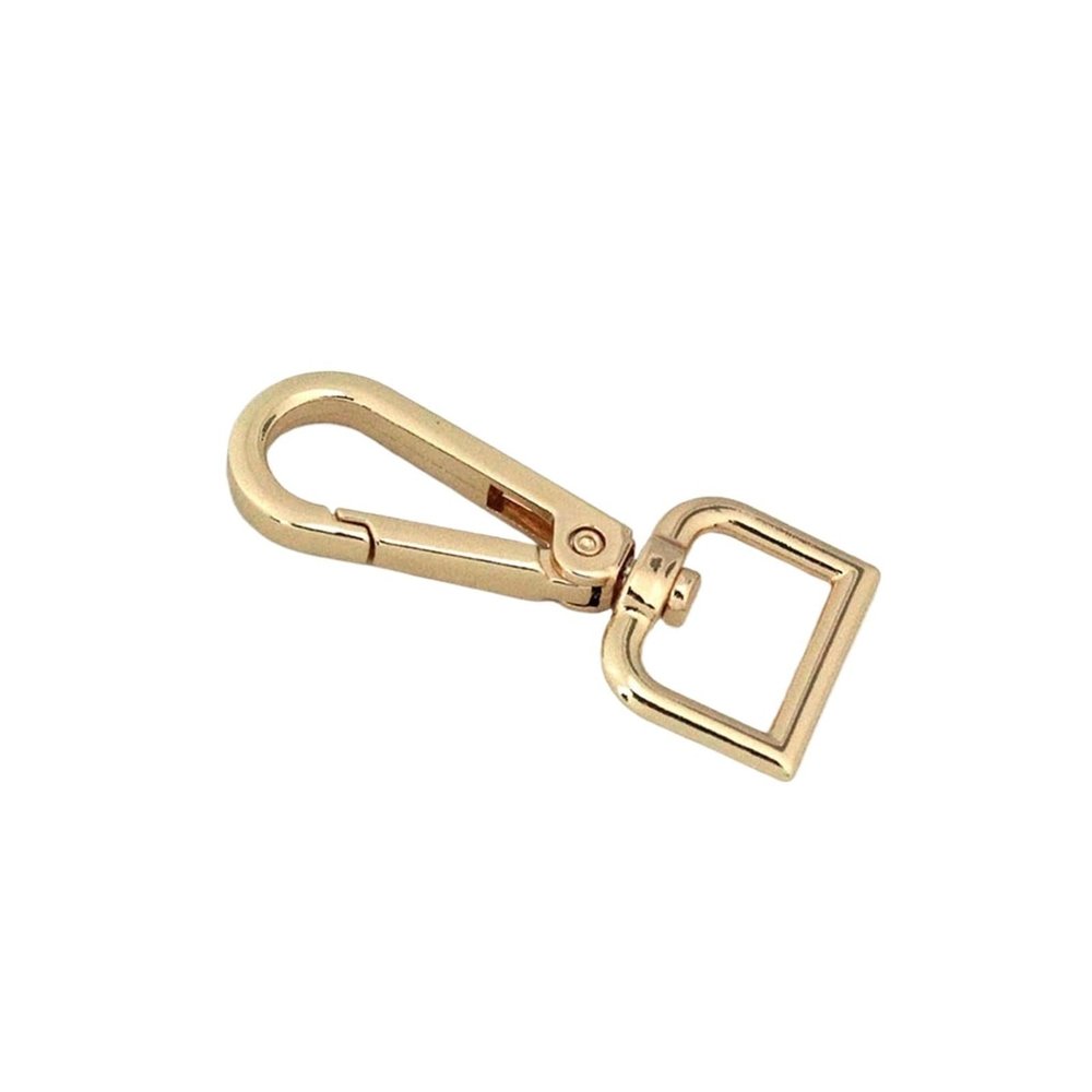 HEXHUASR 1-Piece Metal Swivel Snap Hooks for Leathercraft, Bag Straps, Belts, Webbing and Keychains, 5 Sizes (Light Gold, 32 mm Inner Diameter)
