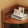 Solid Wood Corner Bookshelf, Multi-Tier Storage Rack & Desktop Organizer view 3