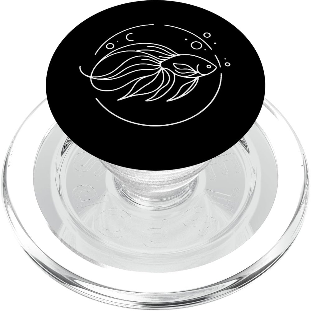 Line Art Fish & Ichthyologist Celestial Pearl Danio PopGrip for MagSafe