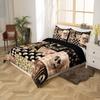 Boho Skeleton Duvet Cover Set, Gray, Gothic Crow Pattern view 3