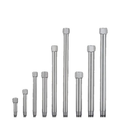 RVBLRDSE 1-Piece BSP Female-to-Male 304 Stainless Steel High-Pressure Pipe Coupler, 1/8", 1/4", 3/8", 35/50/75/100–300 mm, for Mold, Water, and Gas (16)