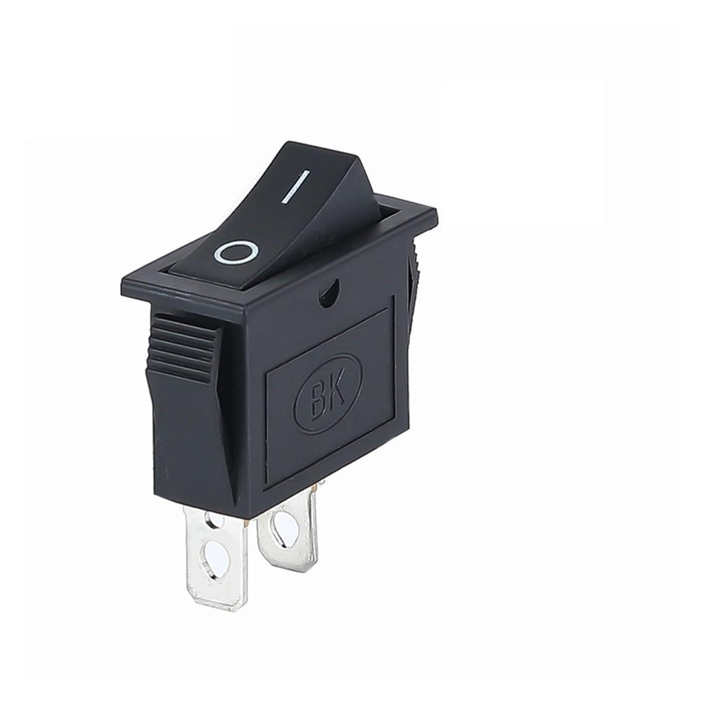 MCQWOMFQAK 1-Piece KCD3 Rocker Switch, ON-Off / ON-Off-ON, 2 Positions, 3 Pins, Illuminated, 16A 250V / 20A 125V AC, xiaguolingsm (2-Pin, Black)