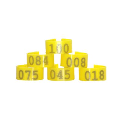MEYINGOU Chicken Leg Rings, Pigeon Foot Rings, 100-Piece Clip Rings for Bird Identification (Yellow)