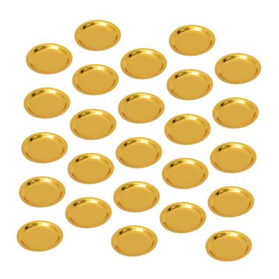 MOLUCKFU 25 Gold Disposable Paper Plates, Round