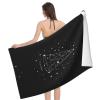 ESNAIUVCD Microfiber Beach Towel with Pizza Constellation Print, Quick-Drying Large Bath, Travel and Camping Towel, 130 x 80 cm view 1