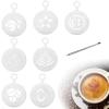 7-Piece Stainless Steel Coffee Stencils for Latte Art view 1