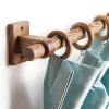 IUokLU Small Single Window Rod, Natural Wood, 25 cm, with Brackets and Rings, Style 2—180 cm/71 in view 1