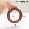 IUokLU Small Single Window Rod, Natural Wood, 25 cm, with Brackets and Rings, Style 2—180 cm/71 in view 3