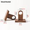 IUokLU Small Single Window Rod, Natural Wood, 25 cm, with Brackets and Rings, Style 2—180 cm/71 in view 4
