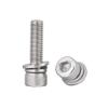 100 Sets M3 × 8 mm 304 Stainless Steel Socket Head Cap Screws with Captive Flat and Spring Washers view 1