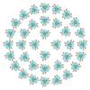 PATIKIL 40 Pcs Blue Pearl Flower Rhinestone Buttons view 1