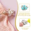 PATIKIL 40 Pcs Blue Pearl Flower Rhinestone Buttons view 3