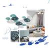 WJFTODAY 3D Fish Metal Wall Sculpture, Water-Themed Decor view 3
