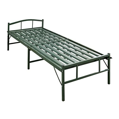 Portable Folding Bed Frame with Under-Bed Storage