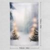 KWQDOZF Winter Christmas Tree and Happy New Year Wall Tapestry, Snowy Forest Fabric Wall Hanging, 101.6 x 152.4 cm view 2