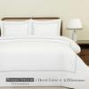 Dreamology Weier Duvet Cover, Luxury Hotel Quality, 100% Cotton Sateen, T300, Embroidered, 3-Piece Set, Chevron Navy Blue, Queen view 2