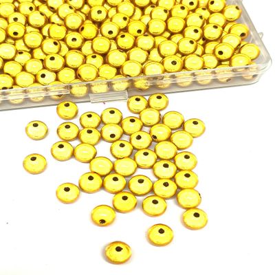 taffbeads 240 Round 8 mm 3D Illusion Acrylic Wonder Beads for DIY Jewelry Making, Yellow