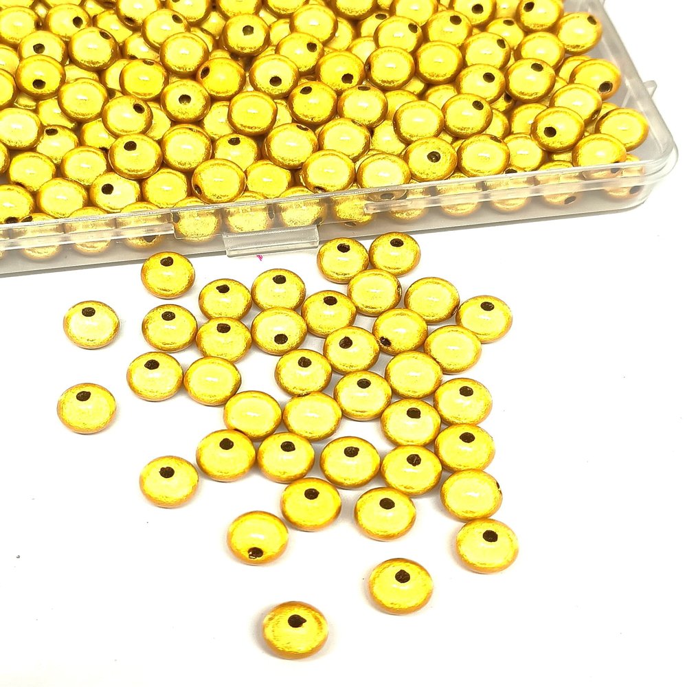 taffbeads 240 Round 8 mm 3D Illusion Acrylic Wonder Beads for DIY Jewelry Making, Yellow