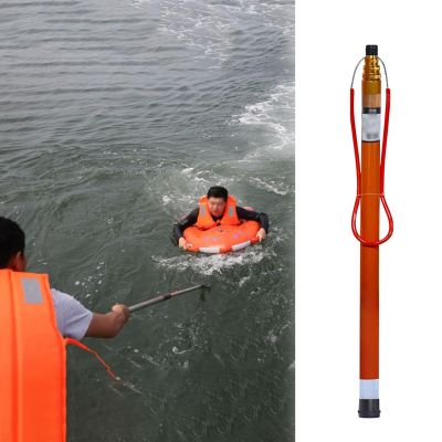 Vibeo Telescoping Pool Pole with Rescue Hook, Fiberglass Safety Ring Hook, Glow-in-the-Dark Sticker, 1.2–10 m (3.9–32.8 ft)